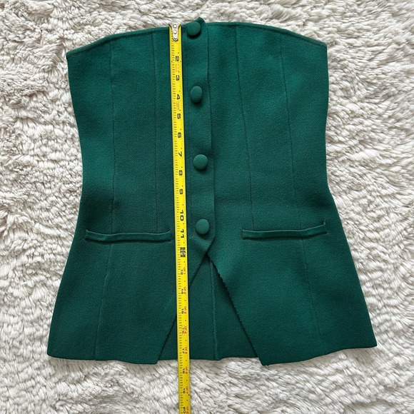 Forever 21 Green Strapless Button Top Womens Size Small - Picture 5 of 8